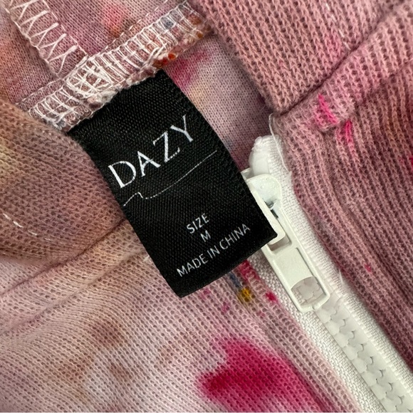 Dazy 100% Cotton Zip Up Tie Dye Hoodie - Picture 6 of 11